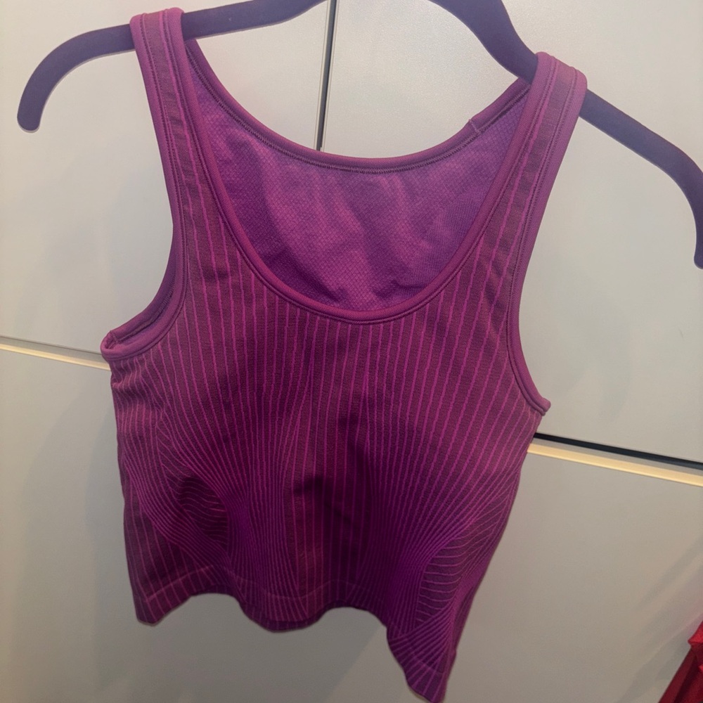 Lulu Purple Ribbed Tank Top